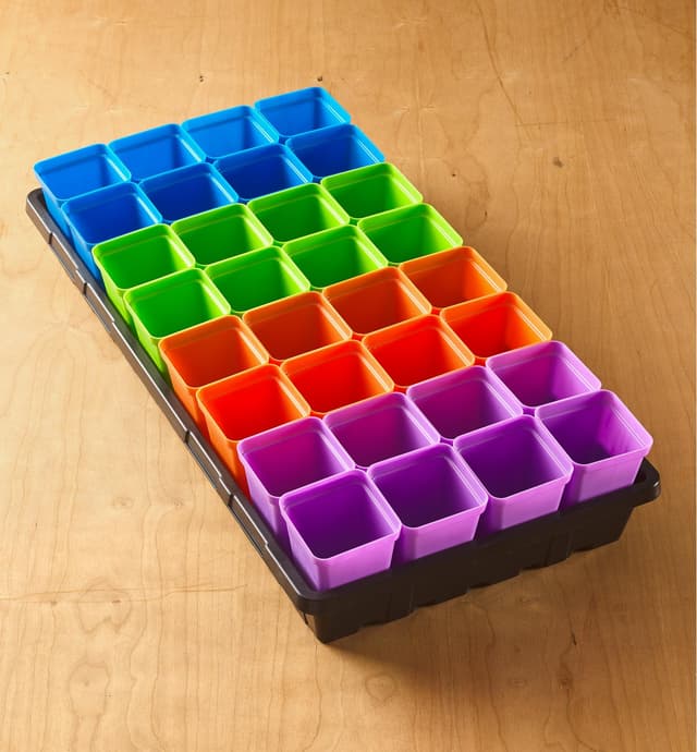 image of 32-Pack of 2 1/2" Multicolor Pots with Propagation Tray