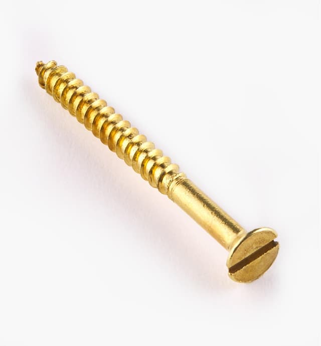 image of 1 1/2" #6 Flat-Head Brass Screws