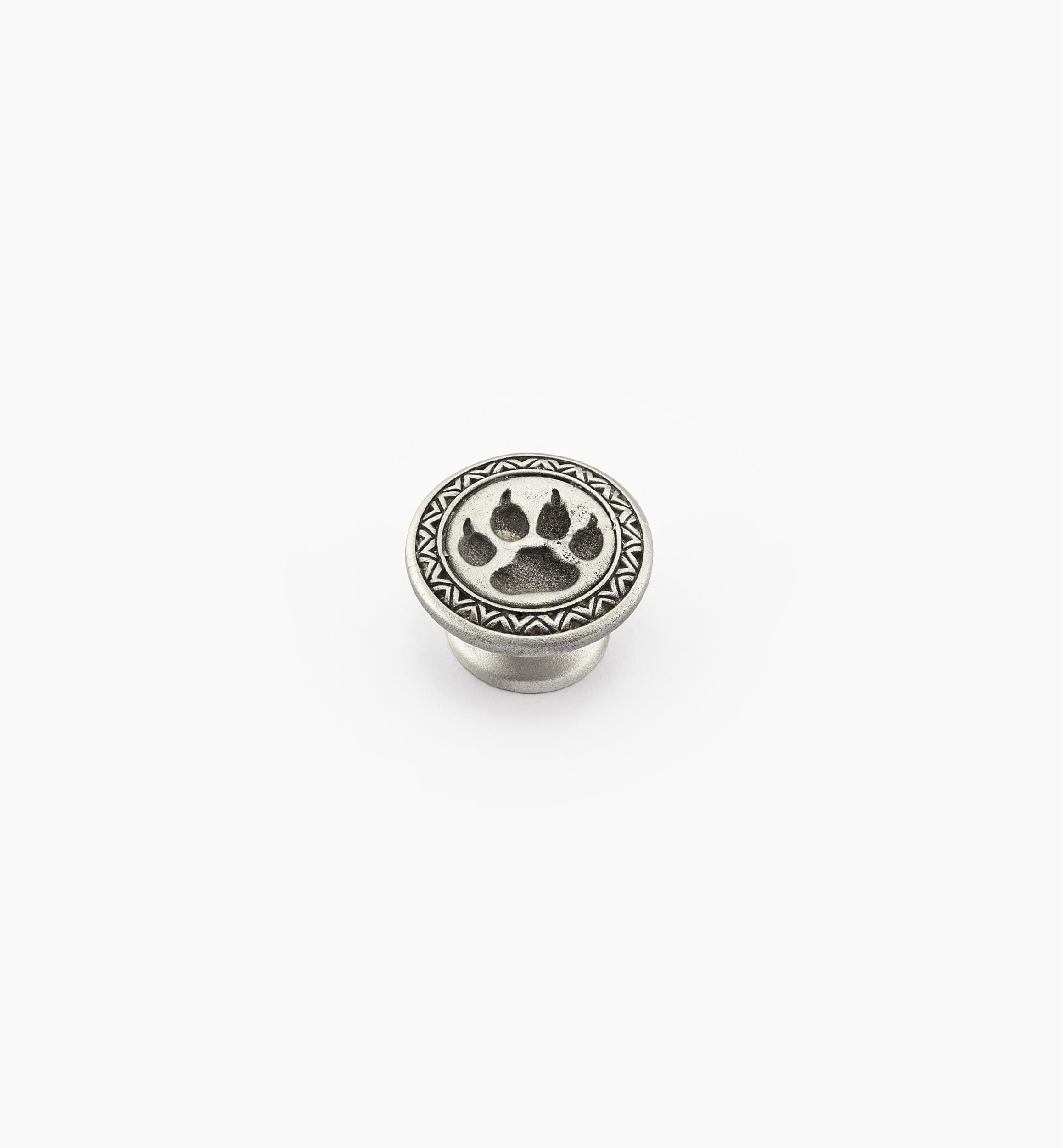 Bouton patte de loup en étain