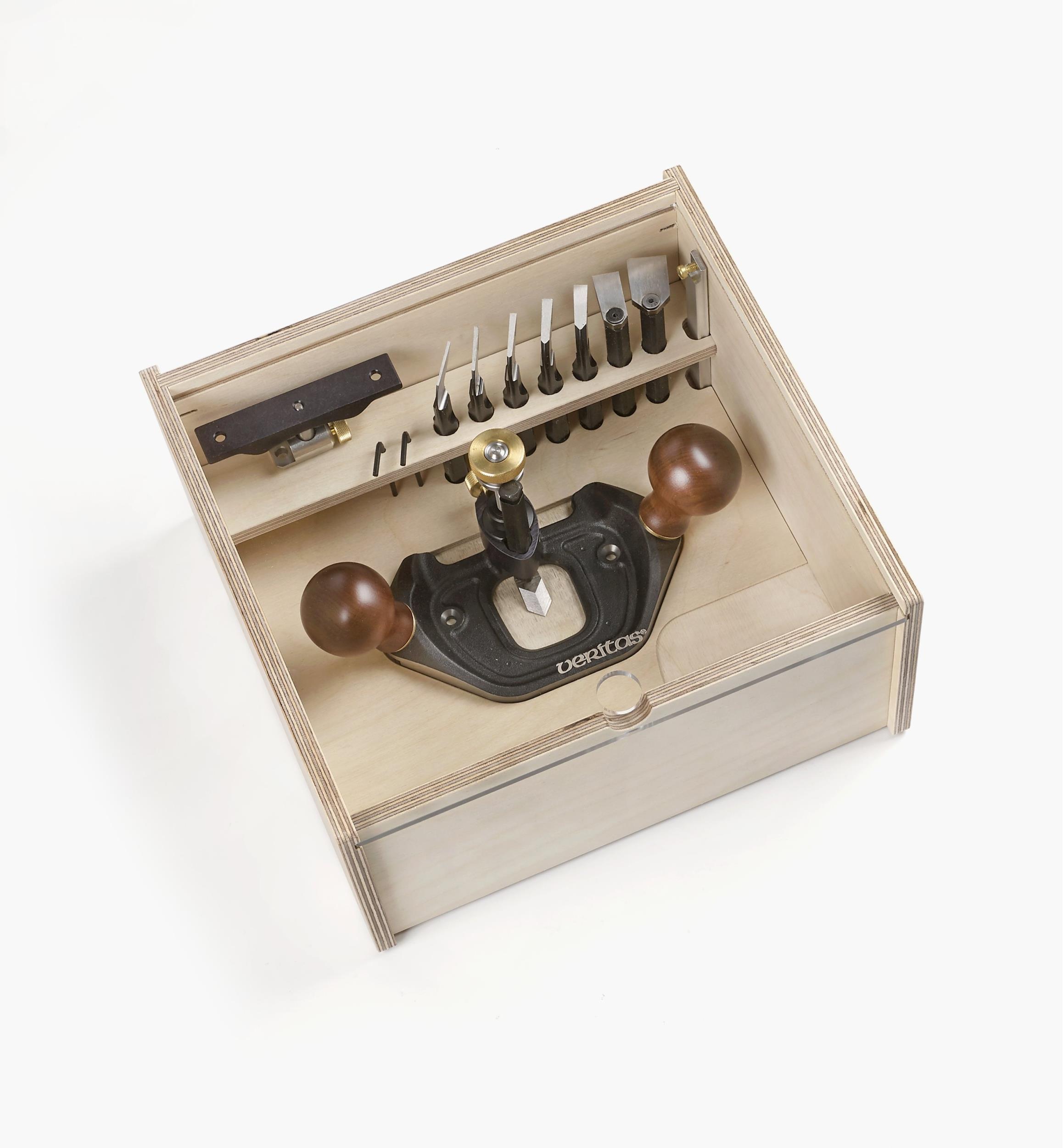 Ensemble de guimbarde standard, coffret et fers métriques Veritas