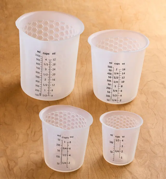 image of Jeu de 4 verres à mesurer en silicone