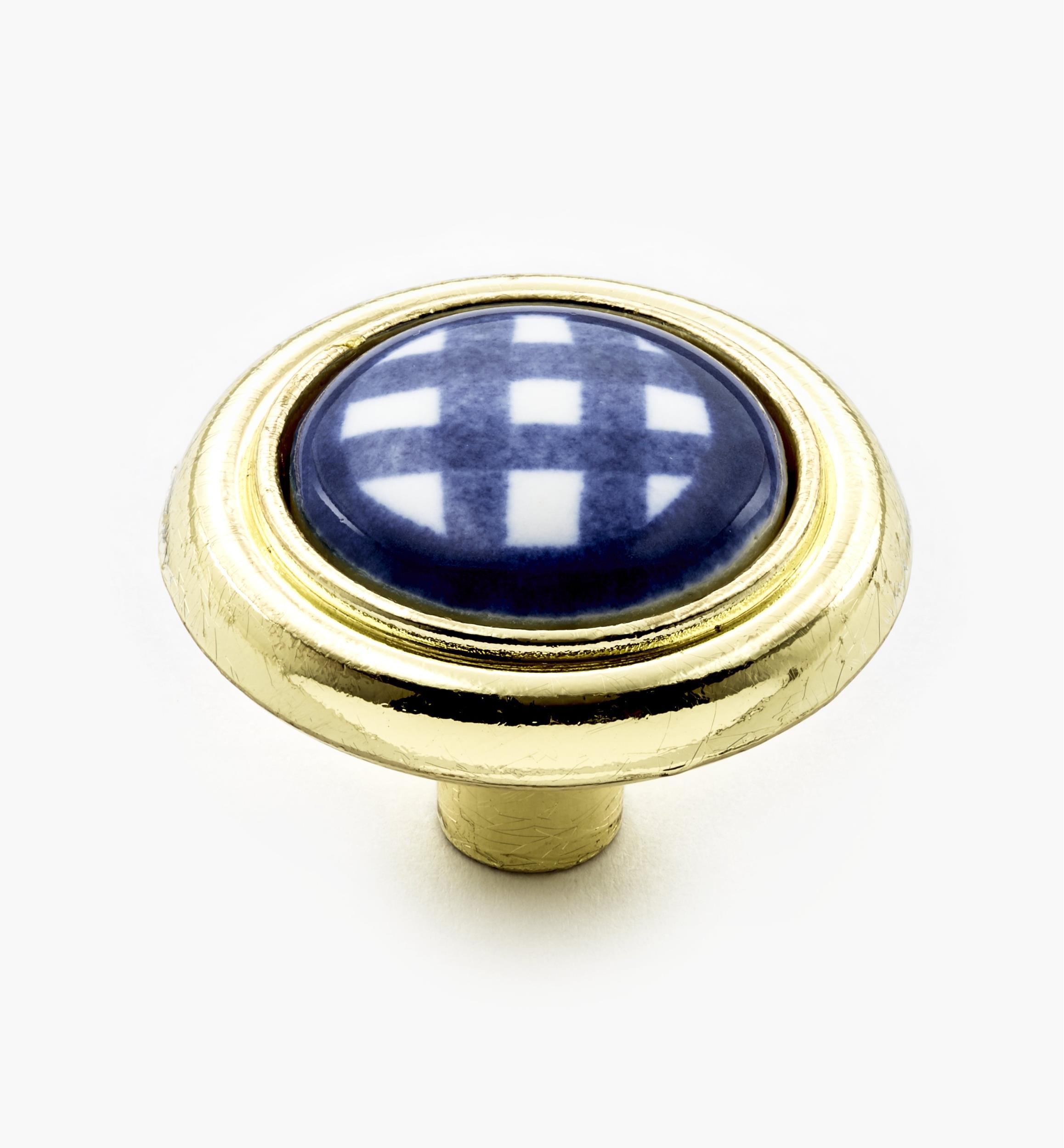 Boutons zinc-céramique, fini laiton