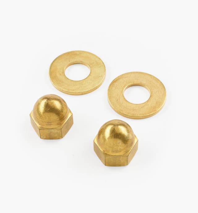 image of Brass Cap Nuts and Washers for Cast-Iron Legs
