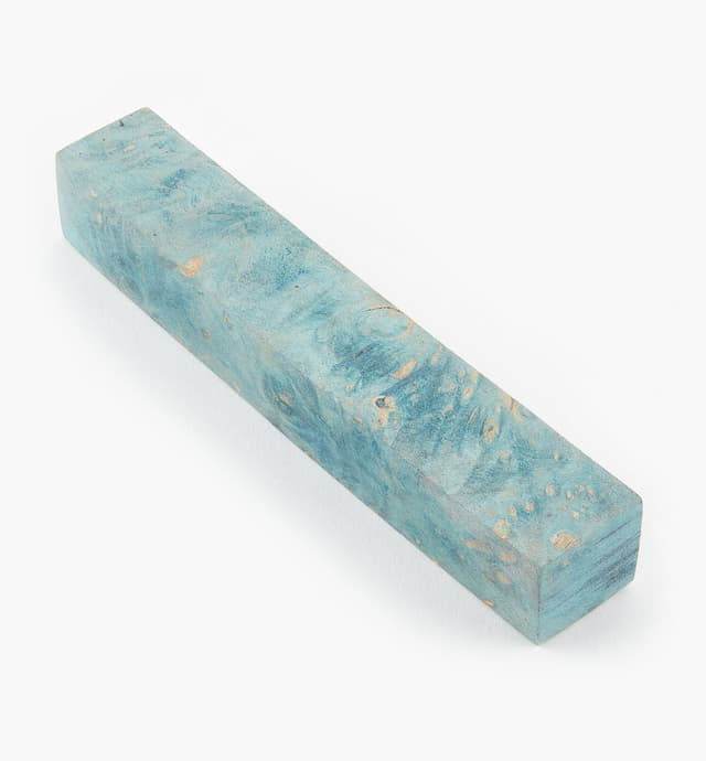 image of Teal Dyed Maple Burl Blank