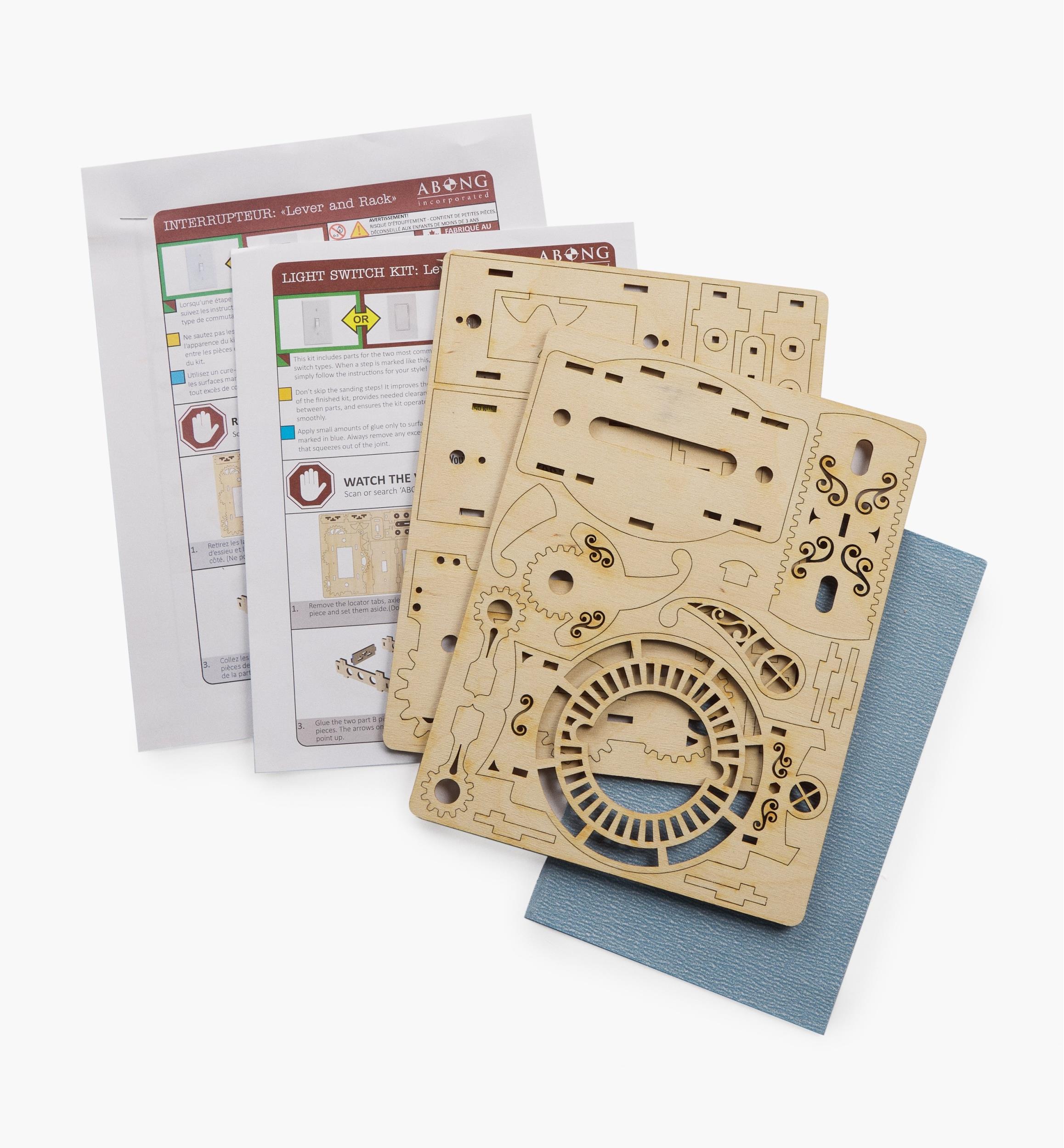 Plaque d’interrupteur à assembler – Engrenages