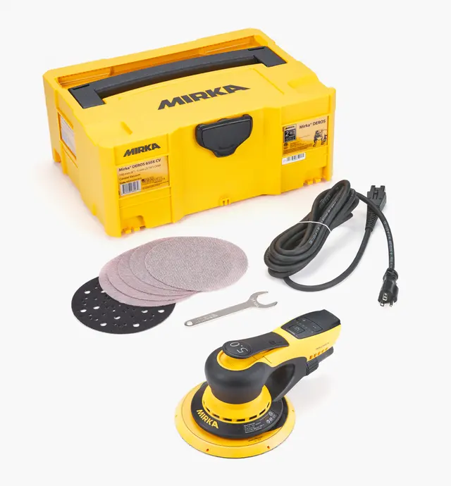 image of Mirka DEROS II 6" Random-Orbit Electric Sander, 5mm Orbit, with Systainer Case