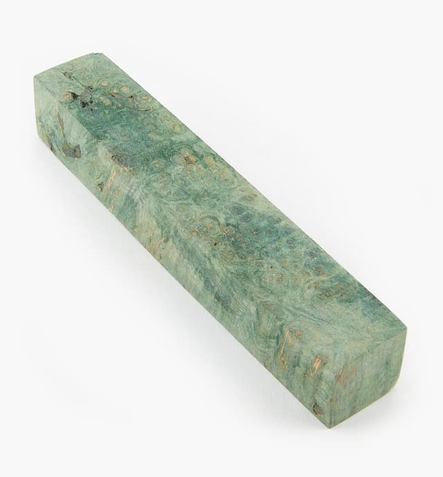 image of Green Dyed Maple Burl Pen Blank