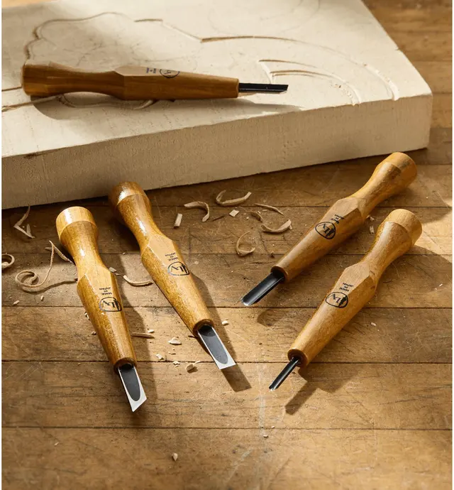 image of Set of 5 Japanese Detail Carving Tools