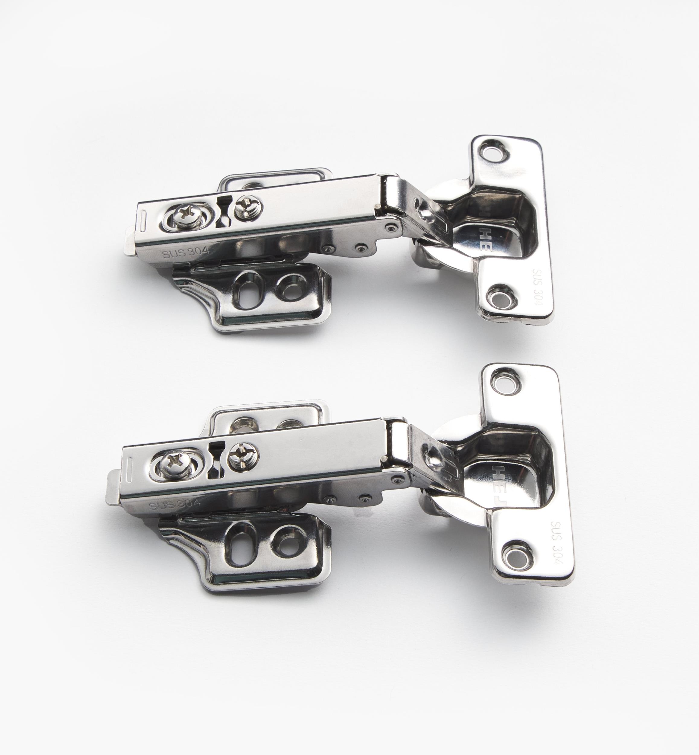 Stainless-Steel Euro-Style Cup 105° Overlay Hinges