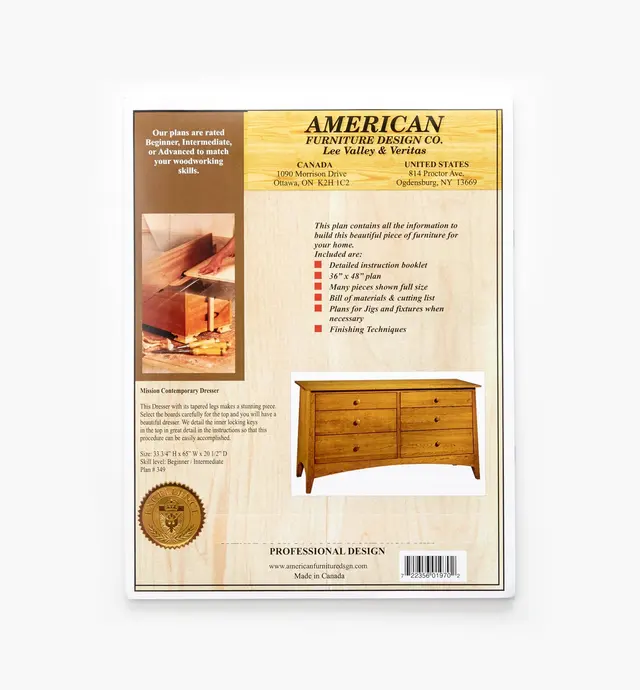 image of Mission Contemporary Dresser Plan