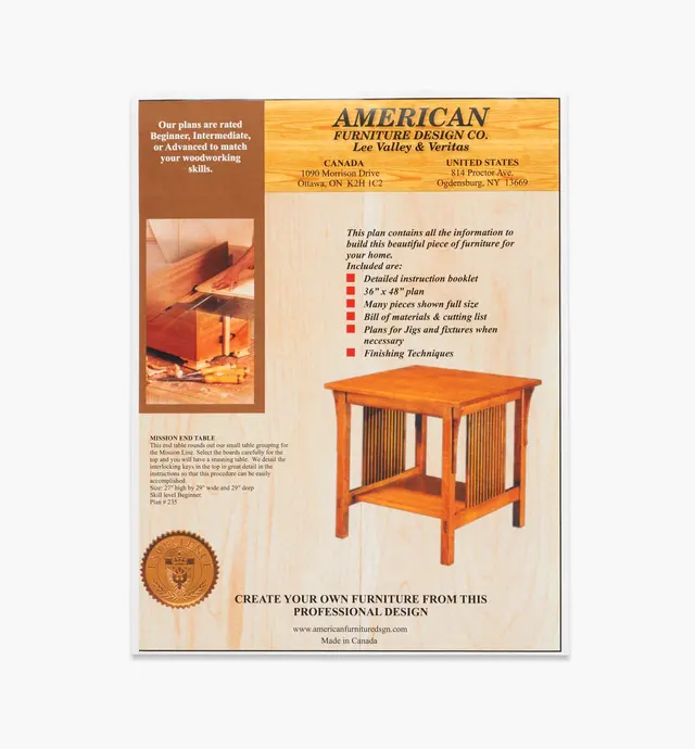 image of Mission End Table Plan