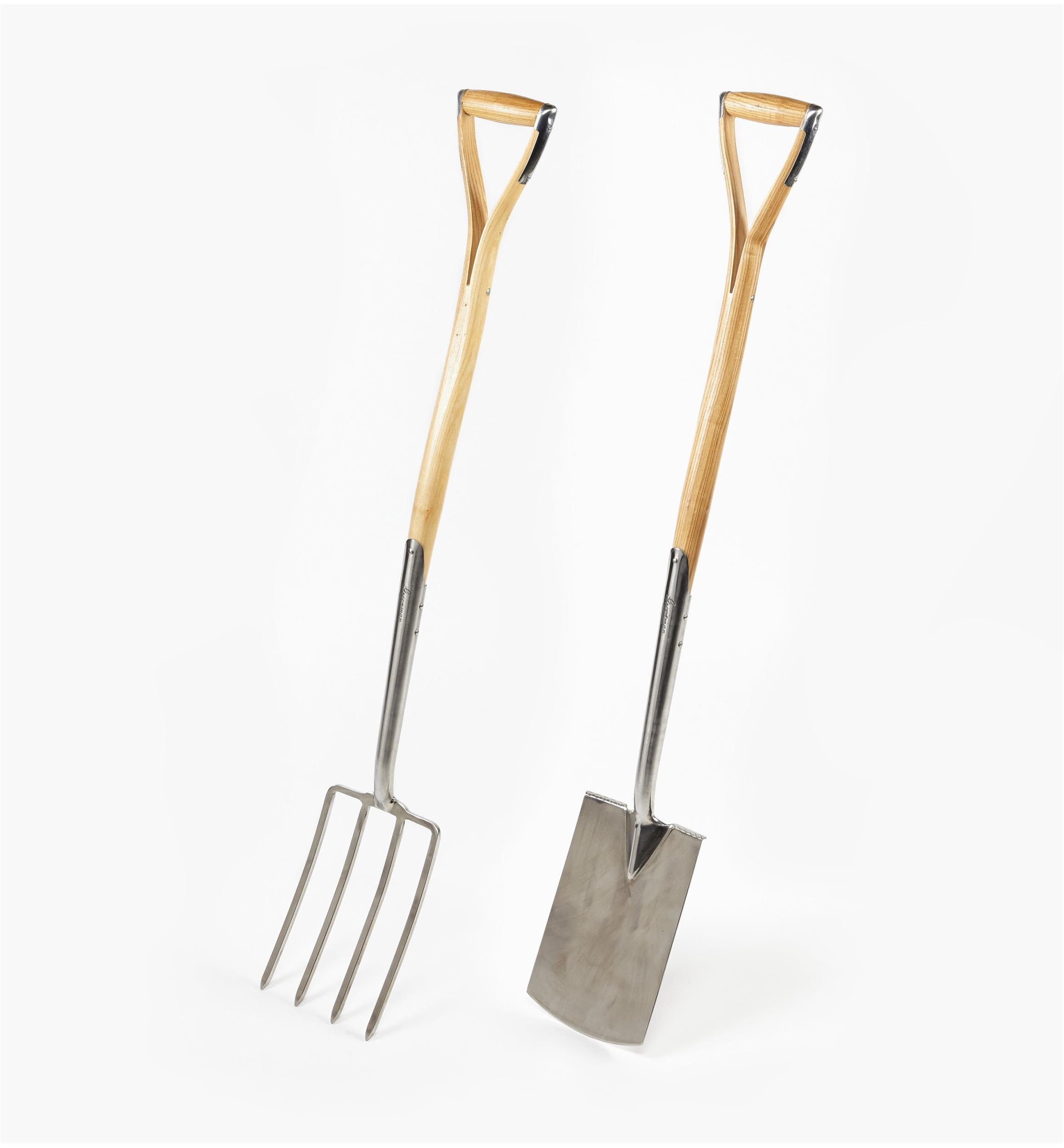 Ensemble de bêche et fourche à bêcher ergonomiques à manche en frêne