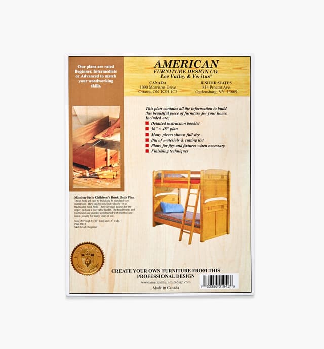 image of Mission-Style Children's Bunk Beds Plan