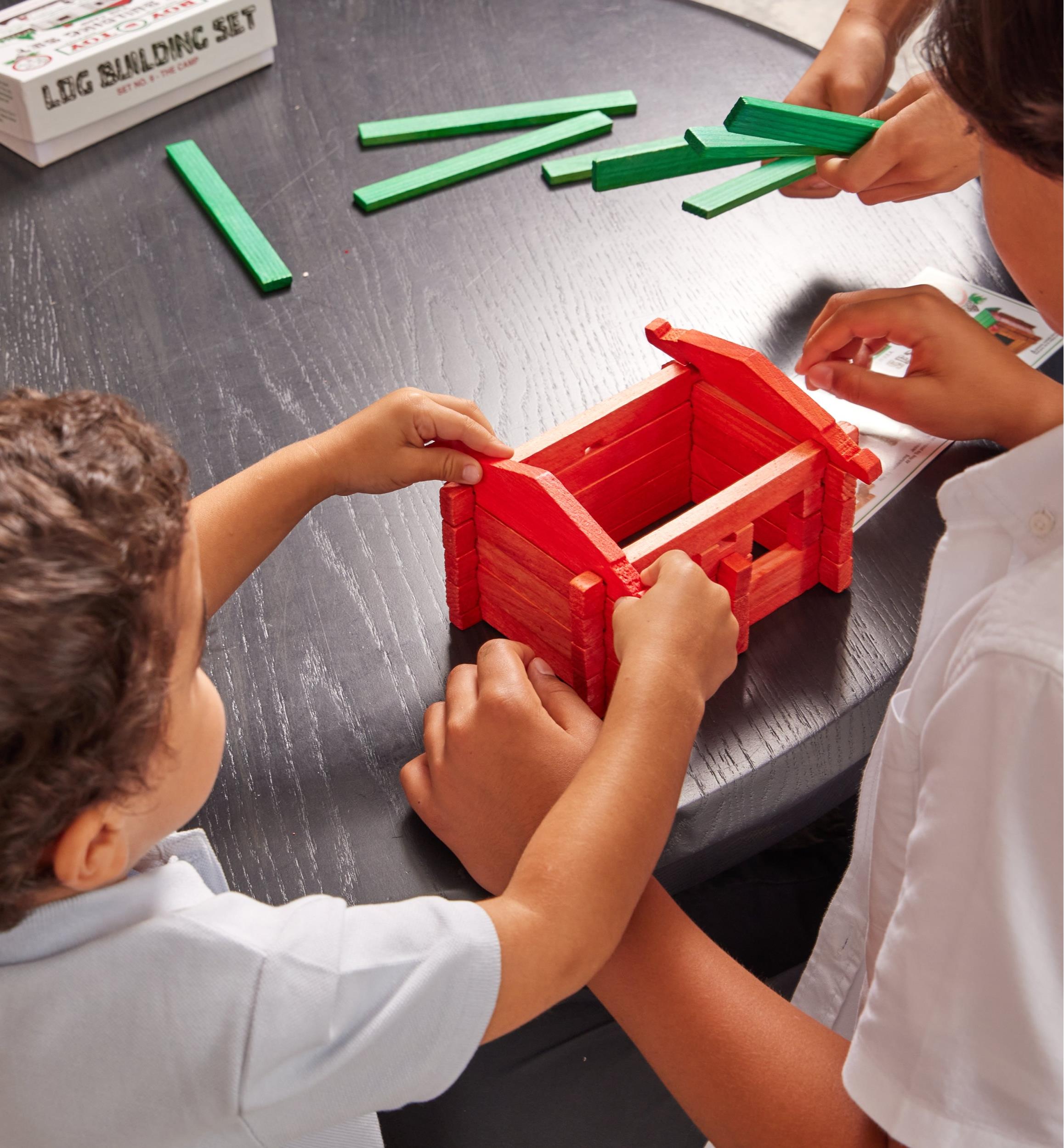 Jeu de construction en rondins de 37 pièces