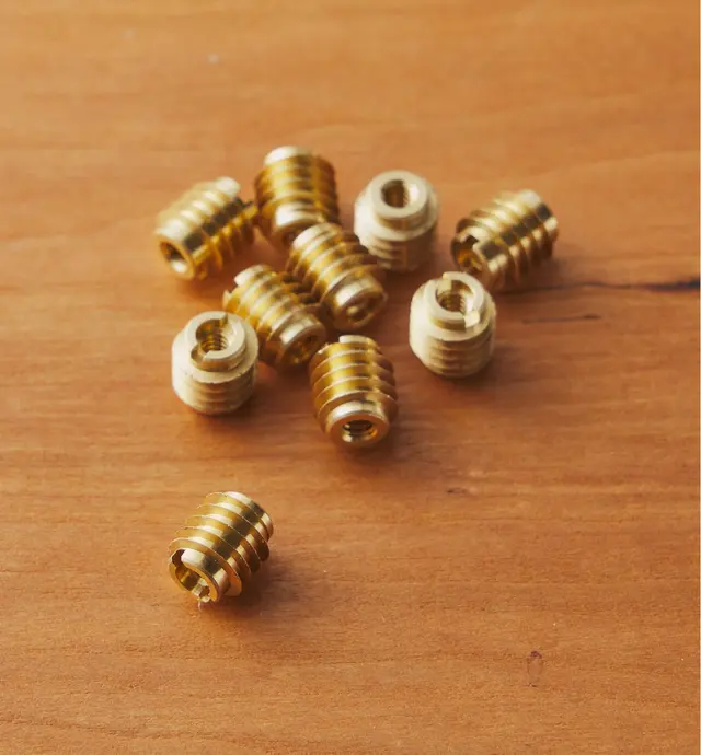 image of 6-32 Brass Knife-Edge Insert Nuts