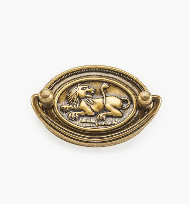 image of Poignée sur platine à motif de lion