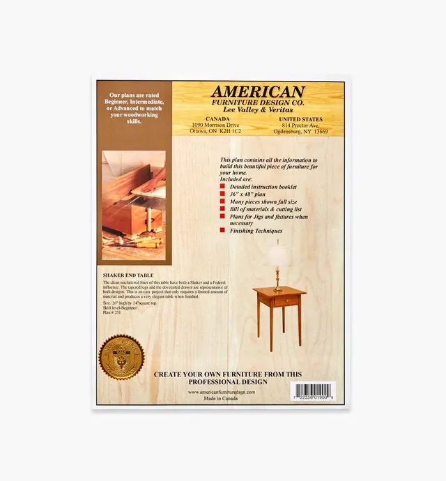 image of Shaker End Table Plan