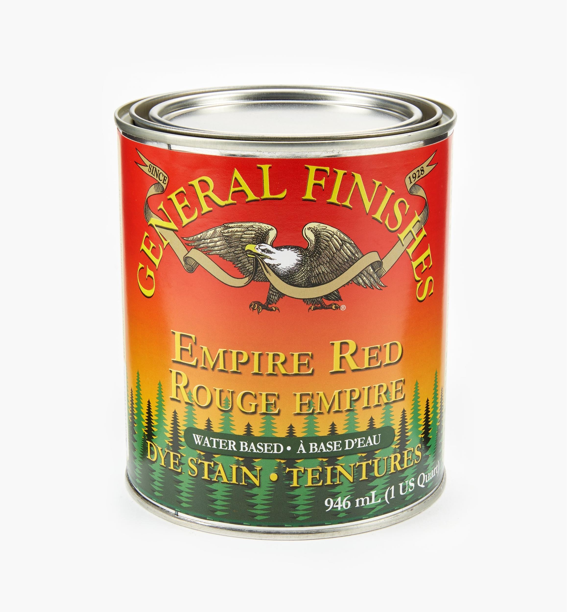 Teinture à colorant soluble à base d'eau General – rouge empire