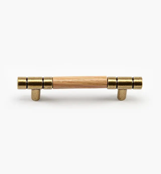 image of Burnished Brass Oak Insert Pull