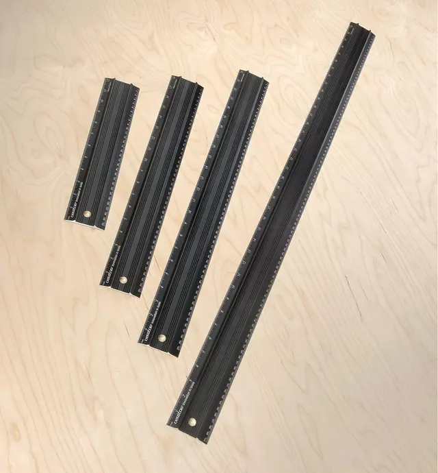 image of Set of 4 Veritas Imperial/Metric Shop Rules