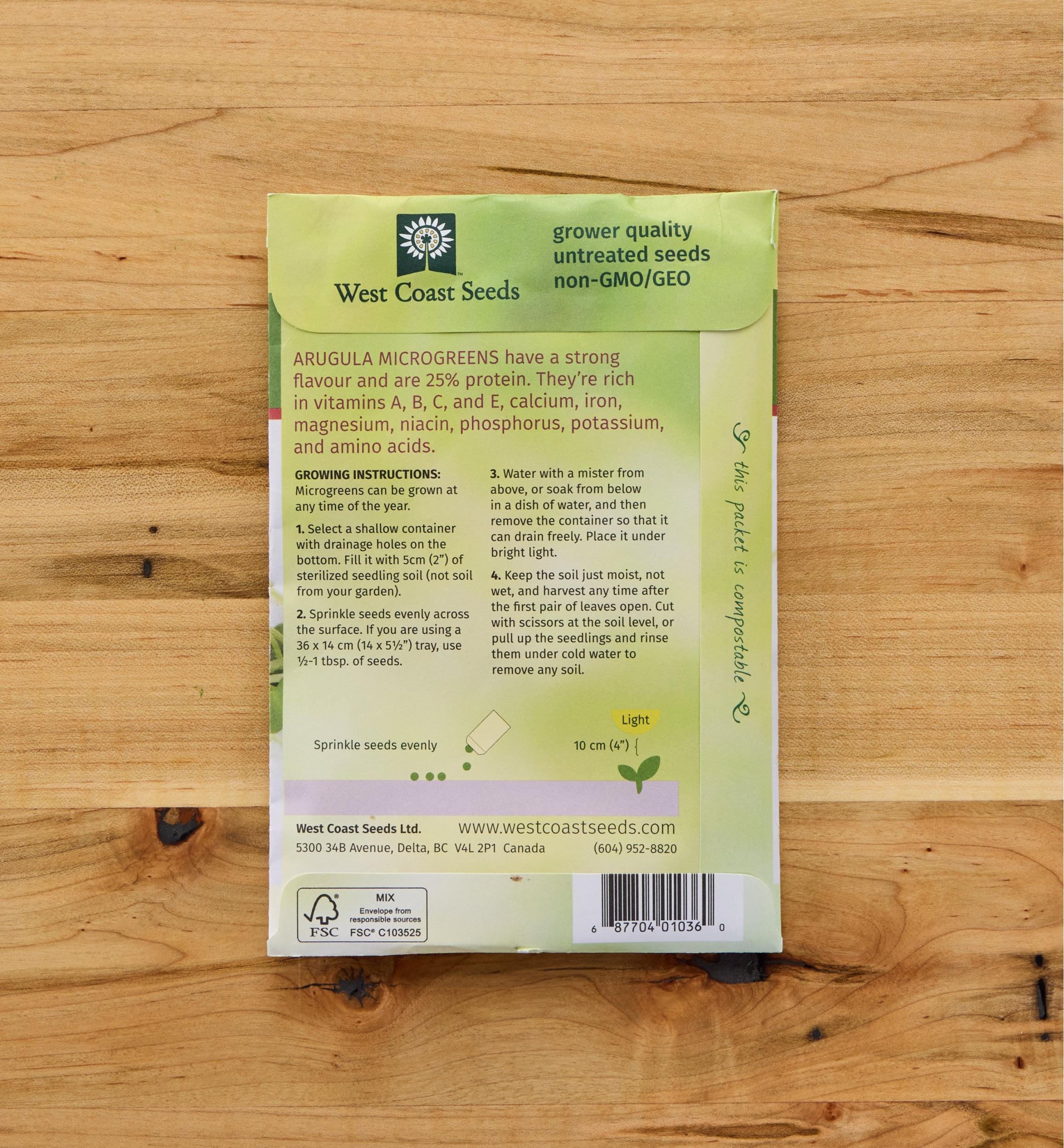 Non-GMO Microgreen Seed Packets