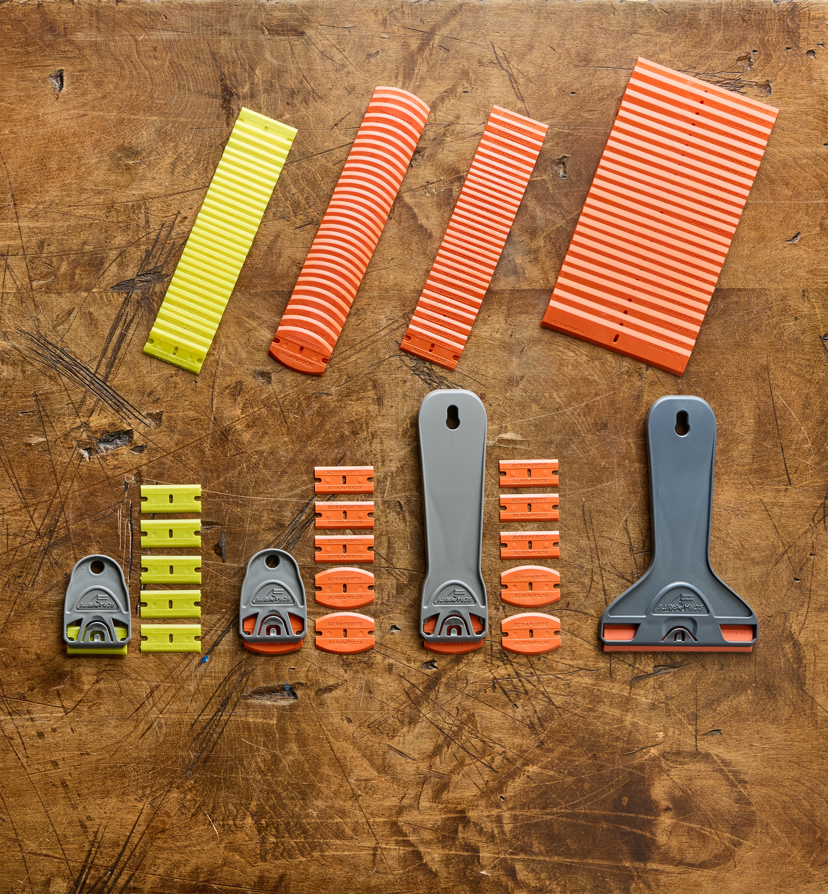 Ensemble complet de grattoirs et lames en plastique