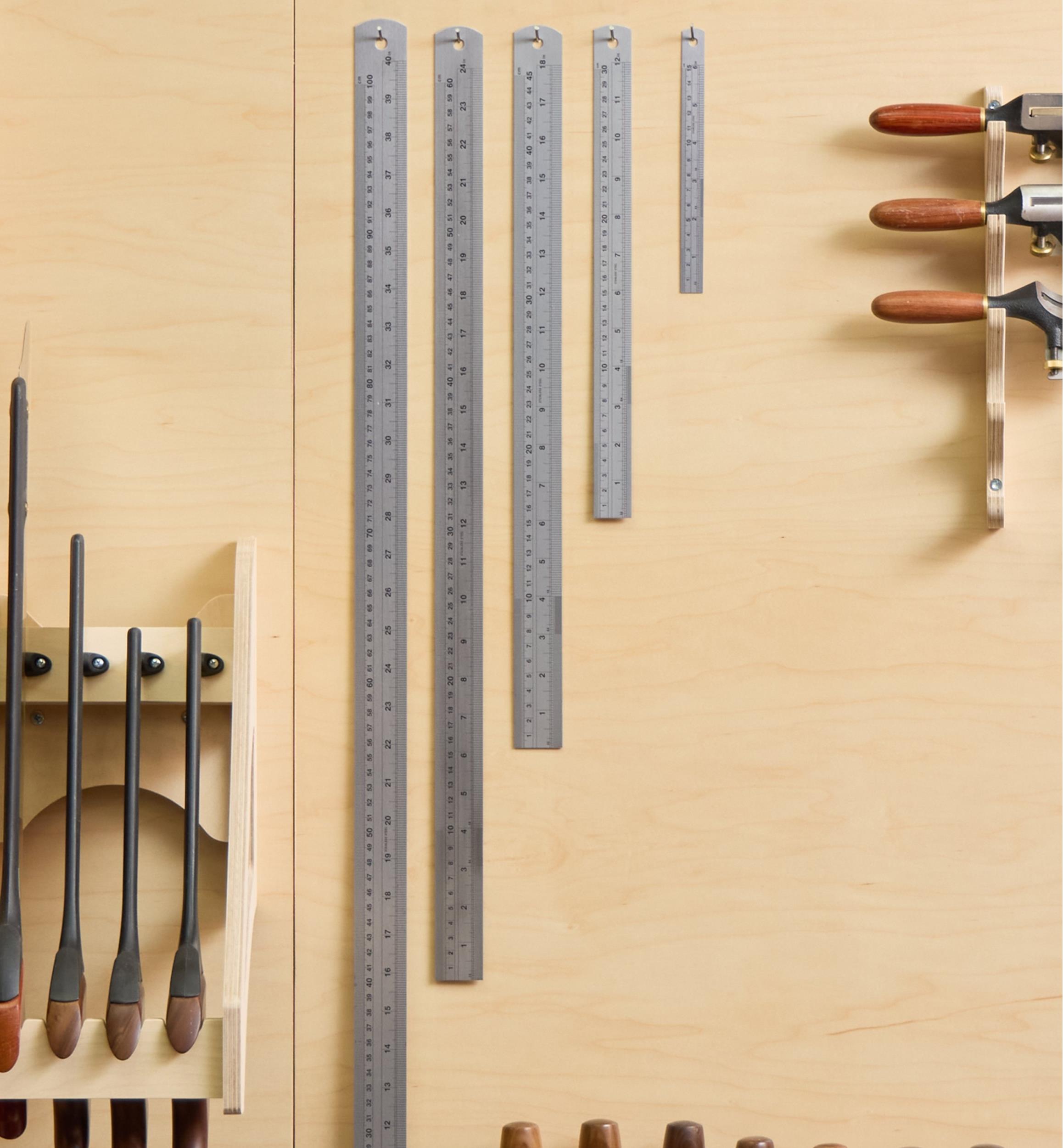 Règles d'ébéniste en acier inoxydable