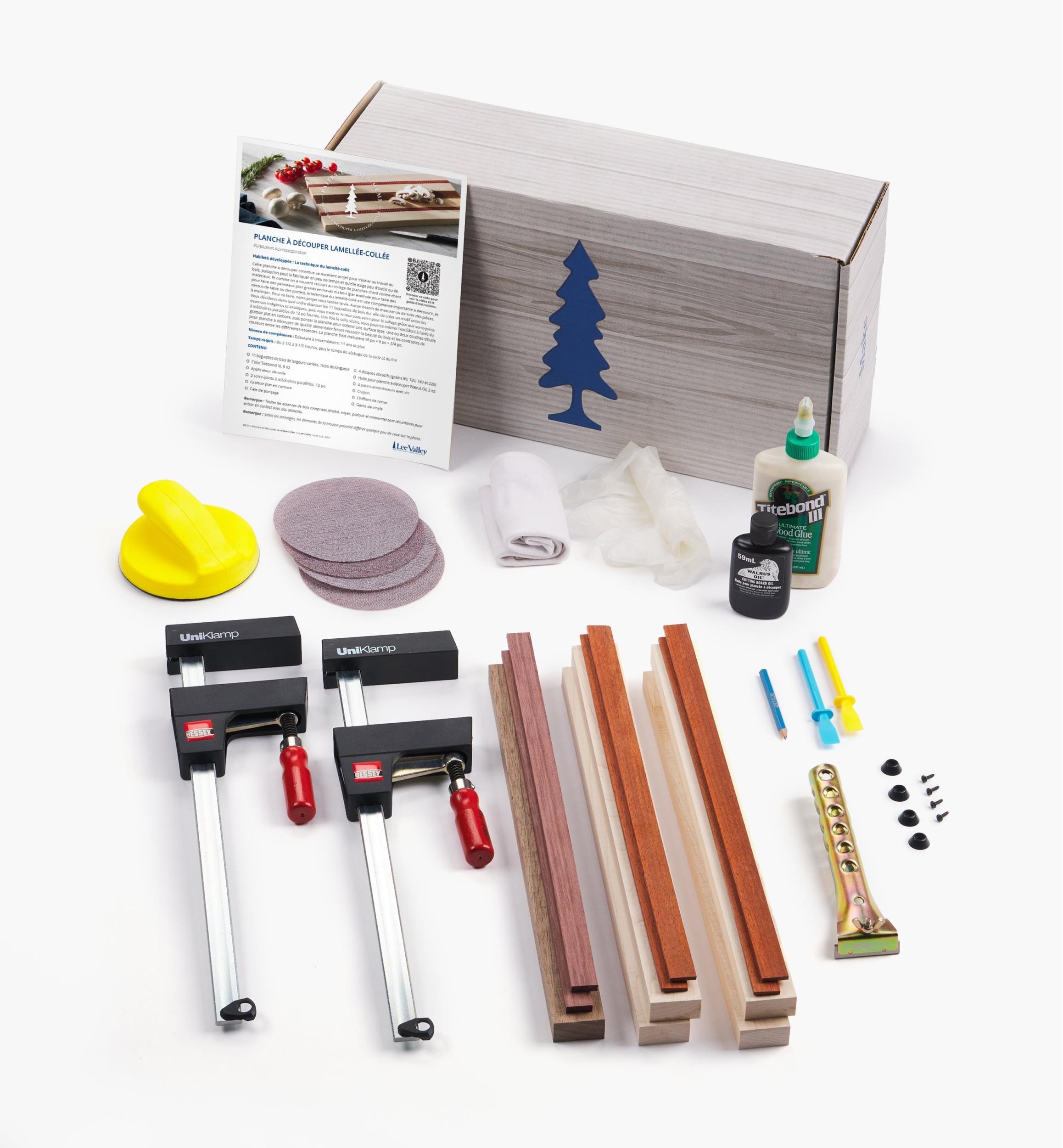Trousse-projet pour planche à découper lamellée-collée