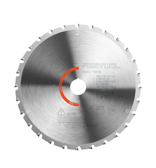 image of Festool Diamond Saw Blade DIA 168x1,8x20 F/FA28 Laminate/HPL