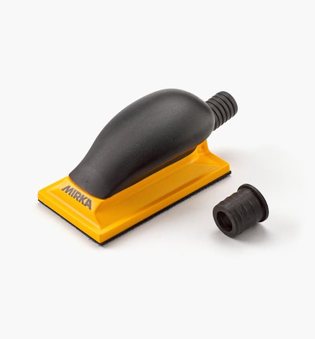 image of Mirka Yellow Grip Faced 13-Hole Hand-Sanding Vacuum Block (70mm Ă 125mm)