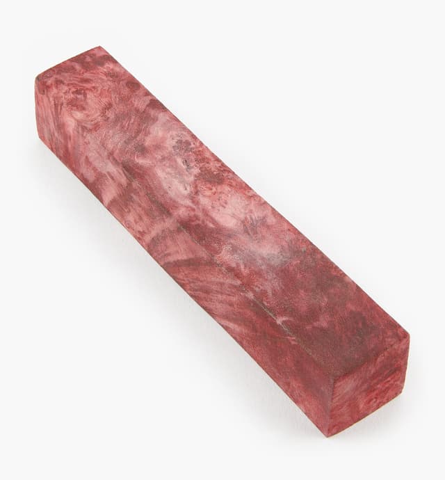 image of Red Dyed Maple Burl Blank