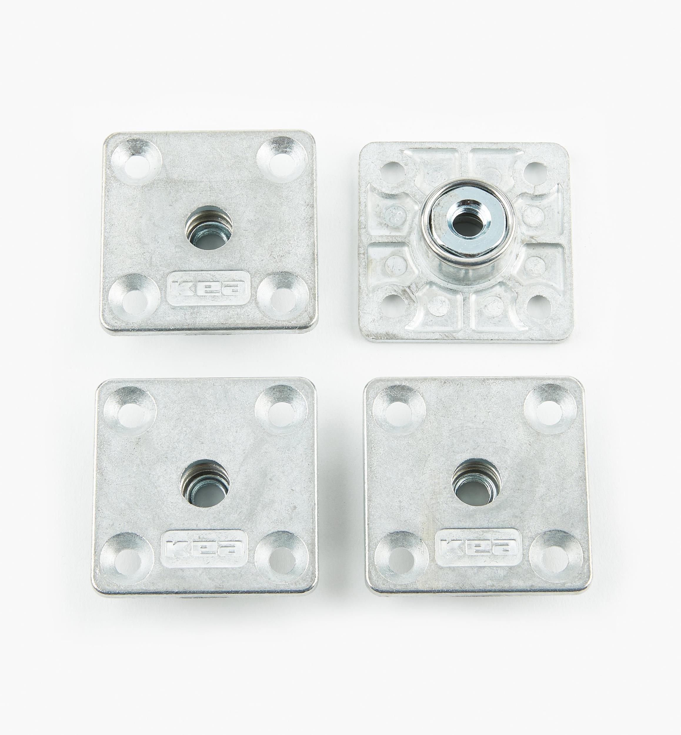 Plaques de fixation carrées pour pattes de meuble