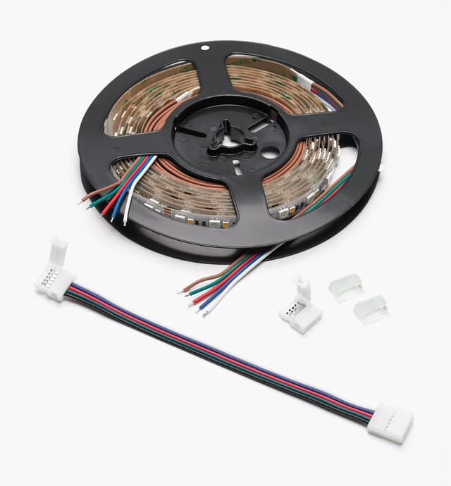 image of 8' Color-Controlled RGB+W LED Tape Light Set, 60+60 LEDs/m