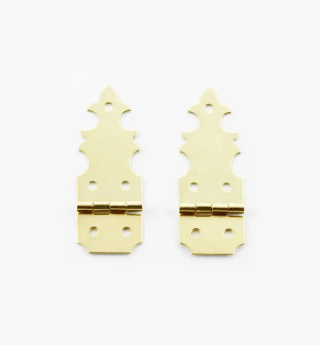 image of Fancy Narrow Brass Box Hinges