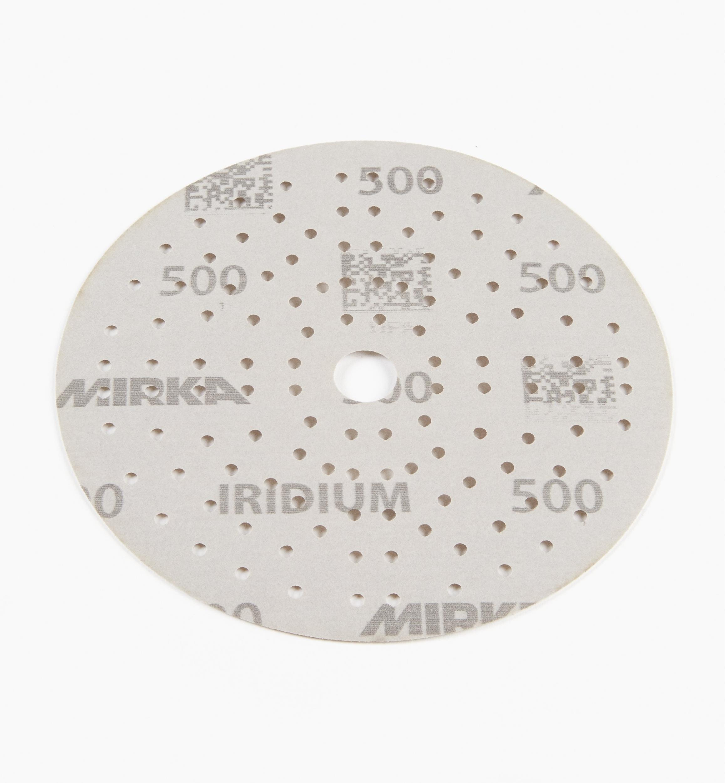 Disques abrasifs fins autoagrippants Mirka Iridium, 6 po, 121 trous