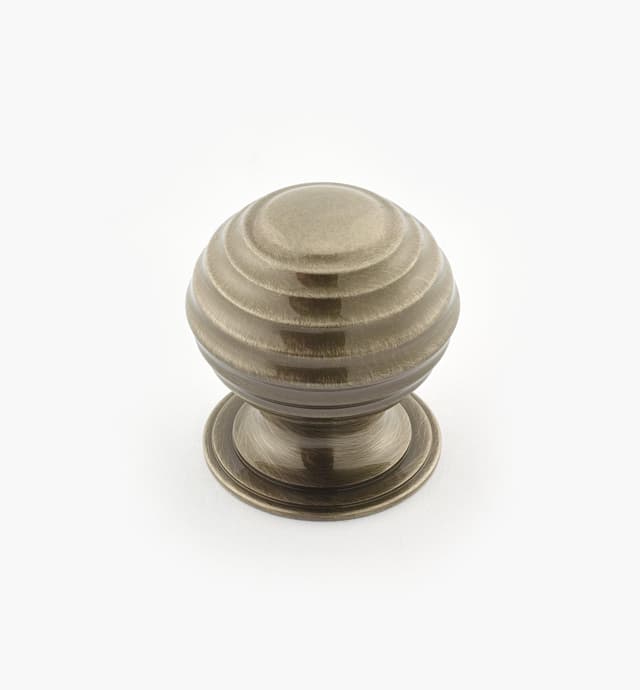 image of Turned Brass Ridged Knobs