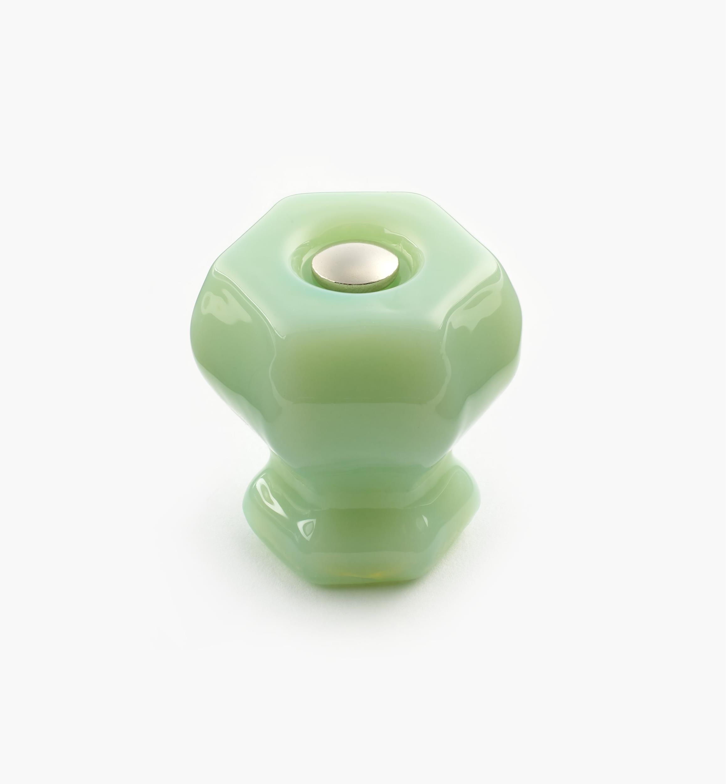 Bouton hexagonal en verre