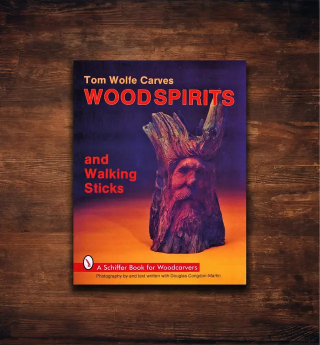 image of Tom Wolfe Carves Wood Spirits and Walking Sticks