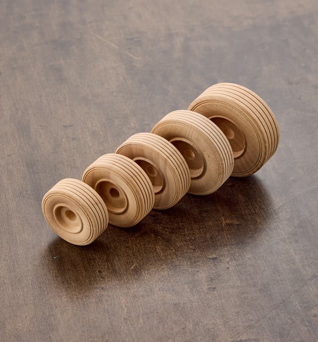 image of Large Treaded Wooden Wheels