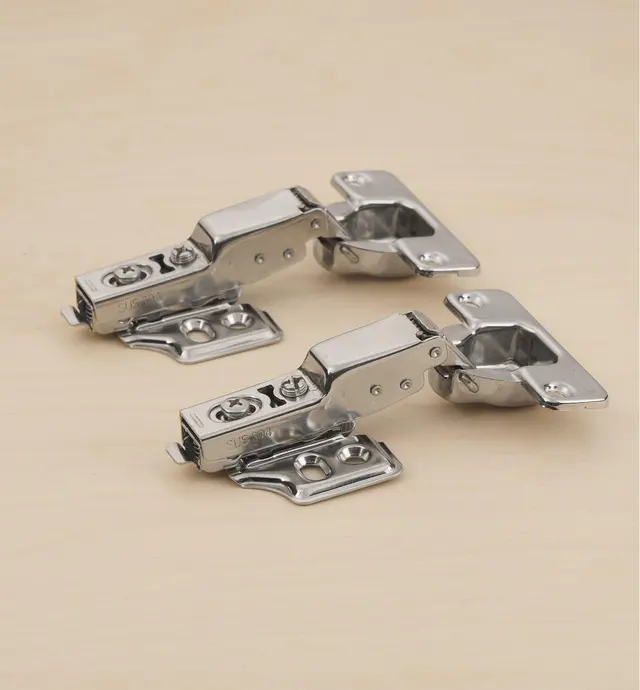 image of Stainless-Steel Euro-Style Cup 105° Half-Overlay Hinges