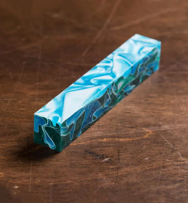 image of Peacock Mesh Acrylic Acetate Pen Blank