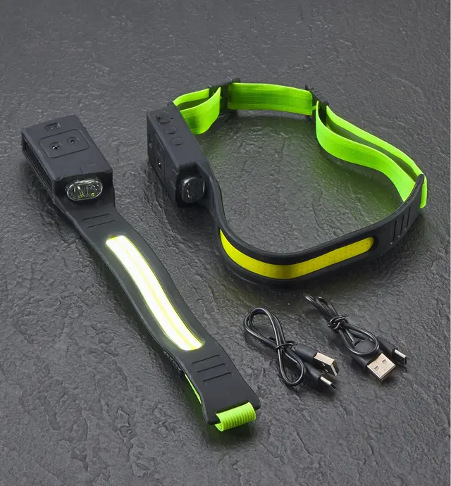 image of Pair of Rechargeable COB Headlamps