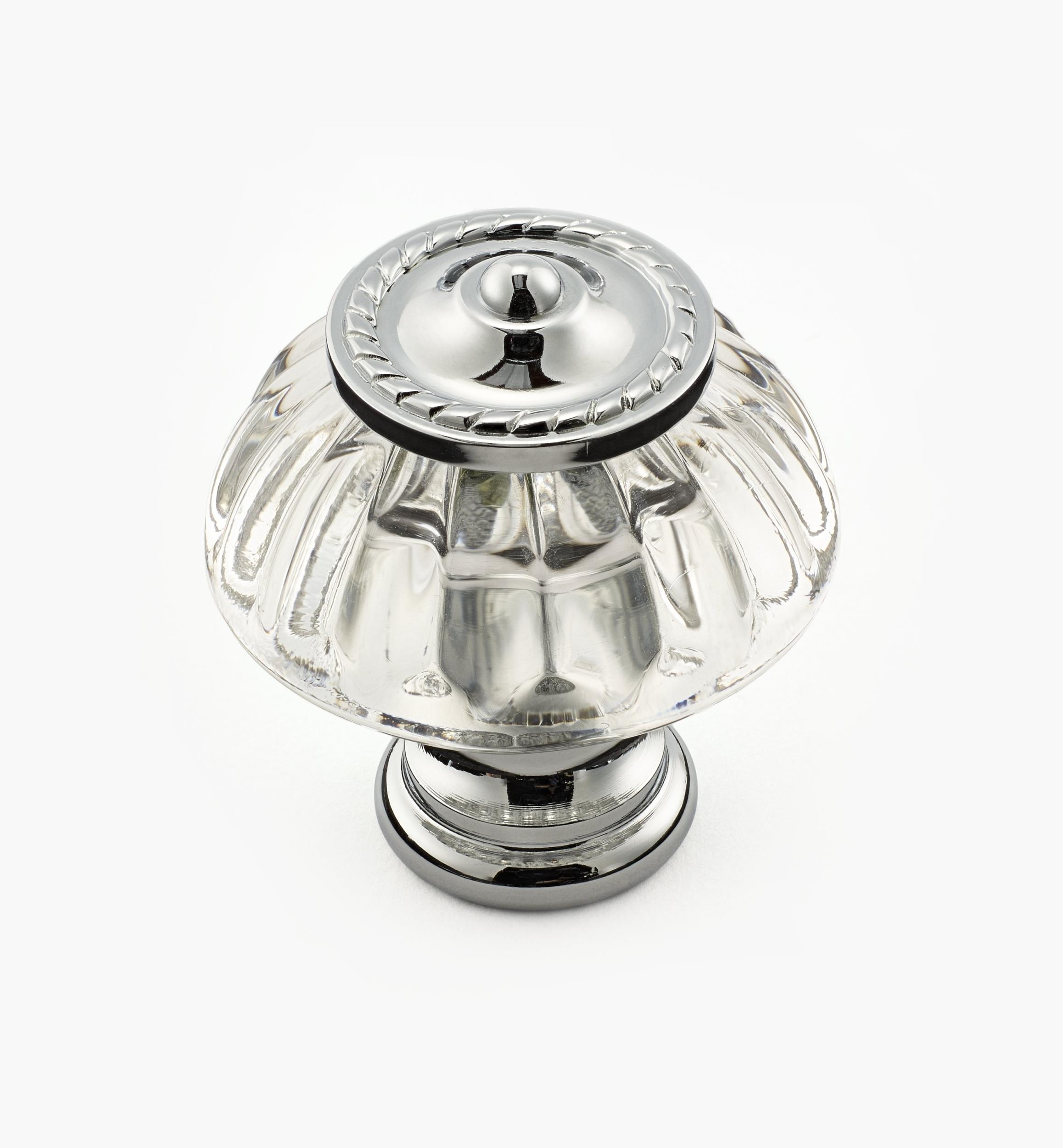 Boutons en verre cannelés à motif perlé
