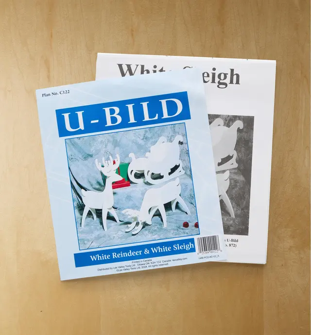 image of White Reindeer and White Sleigh Plan