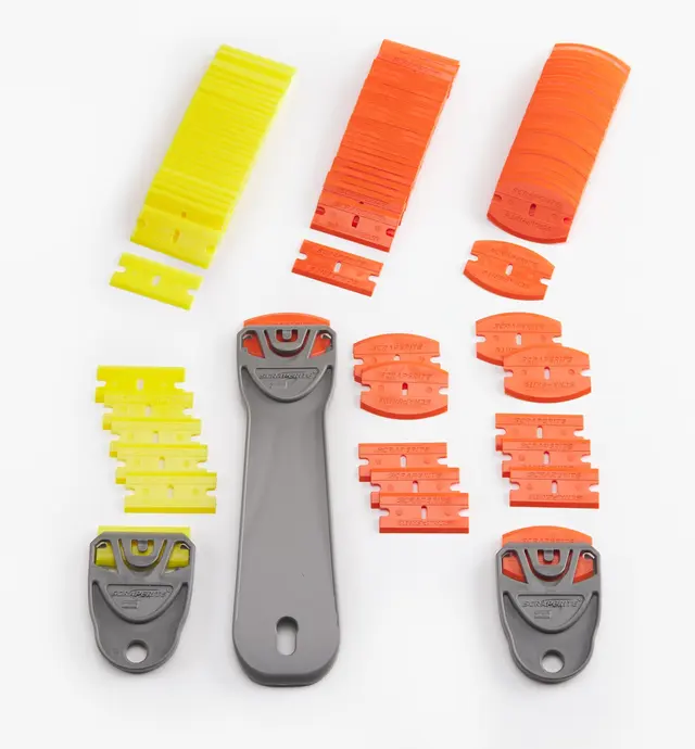 image of Ensemble de grattoirs et lames en plastique, largeur standard