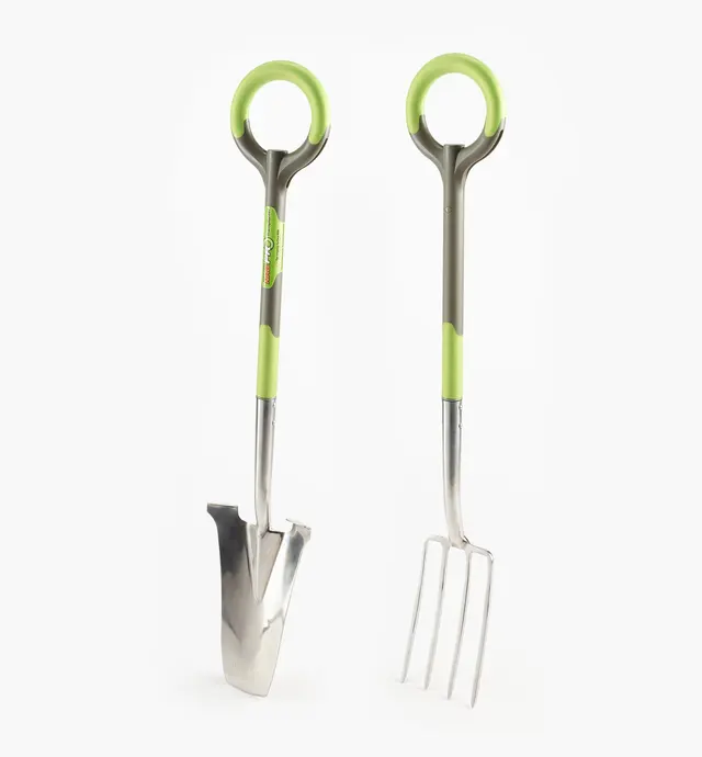 image of Radius Ergonomic Stainless-Steel Transplant Spade & Border Fork Set