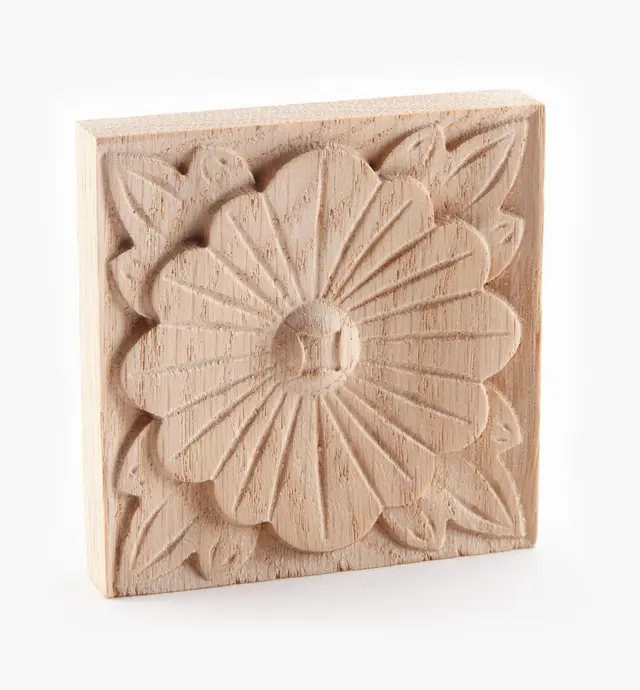 image of 2 3/4" Hand-Carved Square Appliqué