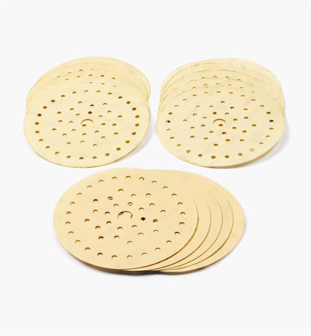 image of 15-Pc. Sample Pack of Mirka 6" Fine 50-Hole Gold Multifit Grip Discs