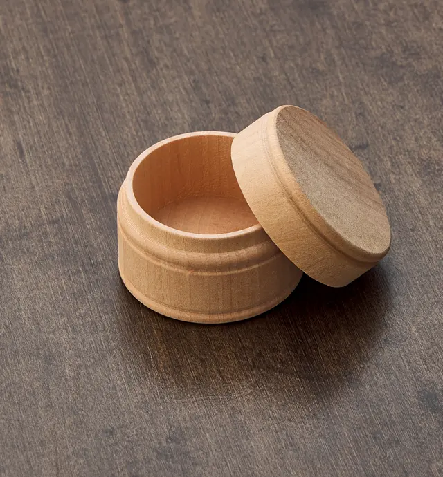 image of Small Wooden Powder Box