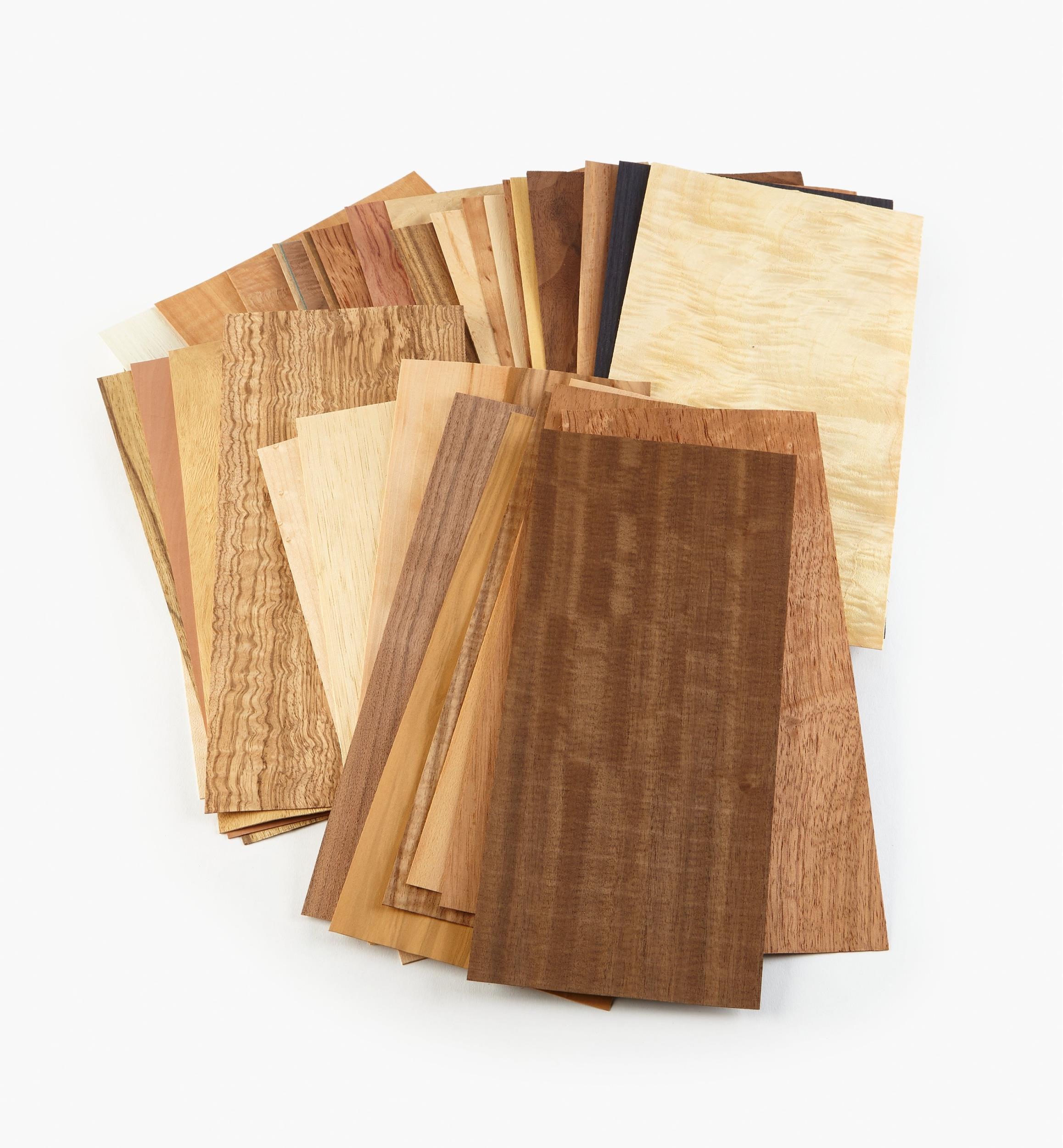 Assortiments de bois placage exotique et indigène